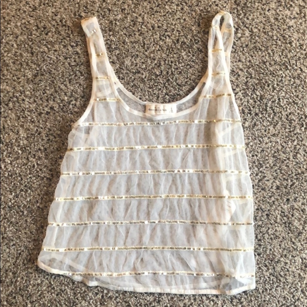 Abercrombie & Fitch Sequin Sheer Tank Top